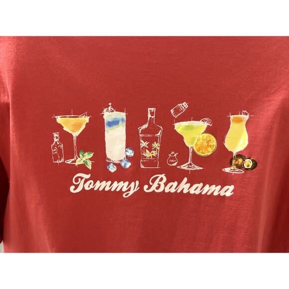 Tommy Bahama Mens Anniversary Cocktail Tee T-Shirt Color: New Red Sail Sz Large - Picture 1 of 8